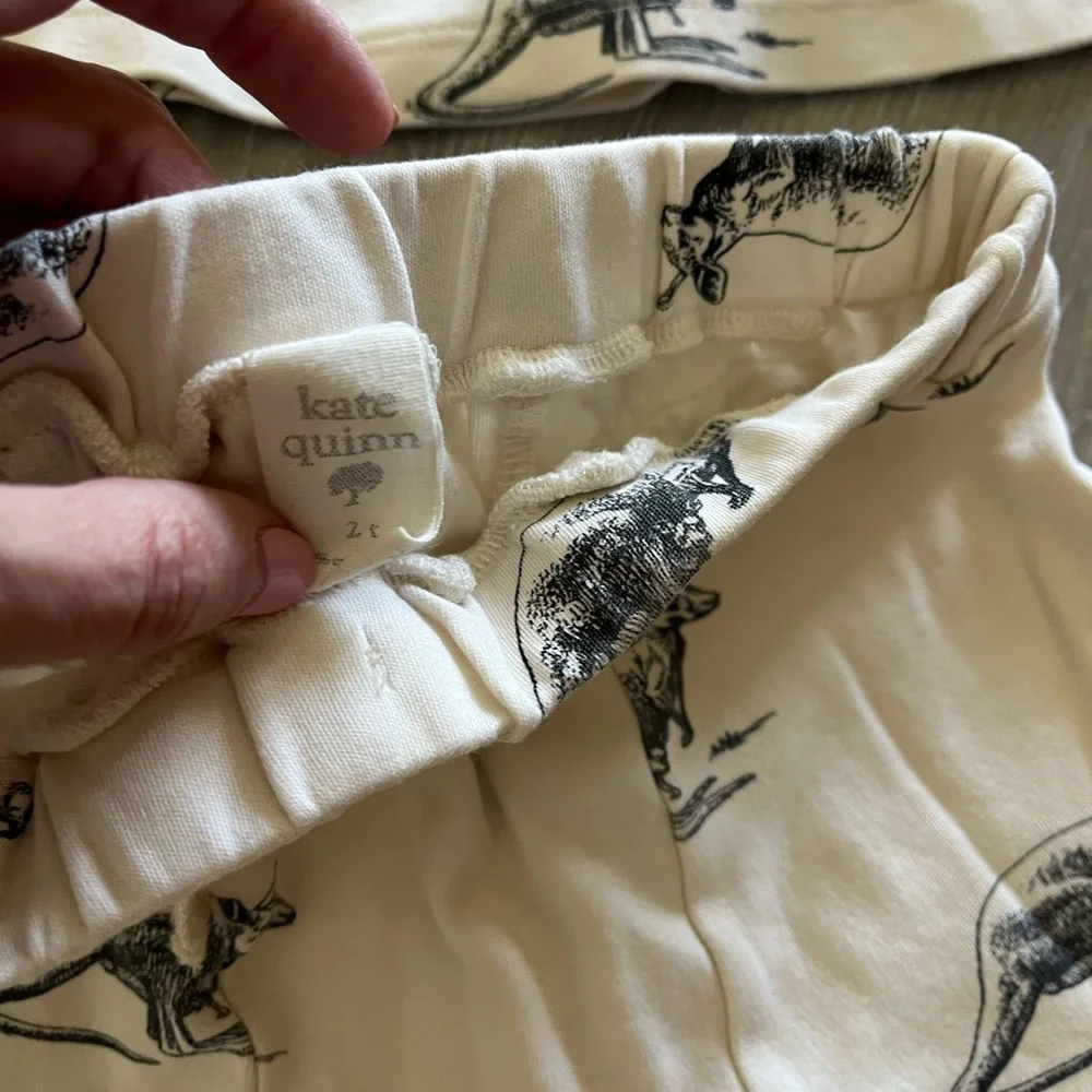 kate quinn Cream and Black Kangaroo Print Two-Piece Set - Picture 2 of 4